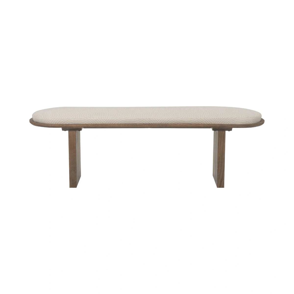 Oatmeal Wood Base Bench