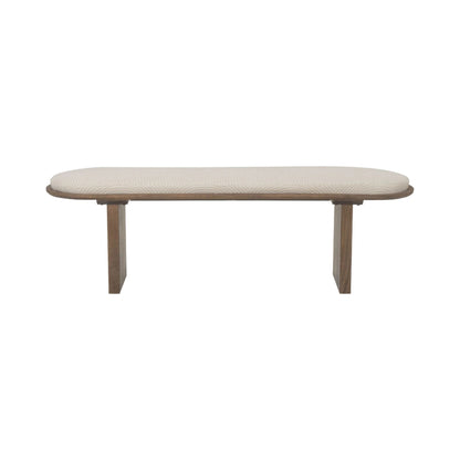 Oatmeal Wood Base Bench