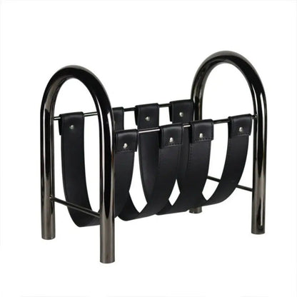 Metal Leather Magazine Stand