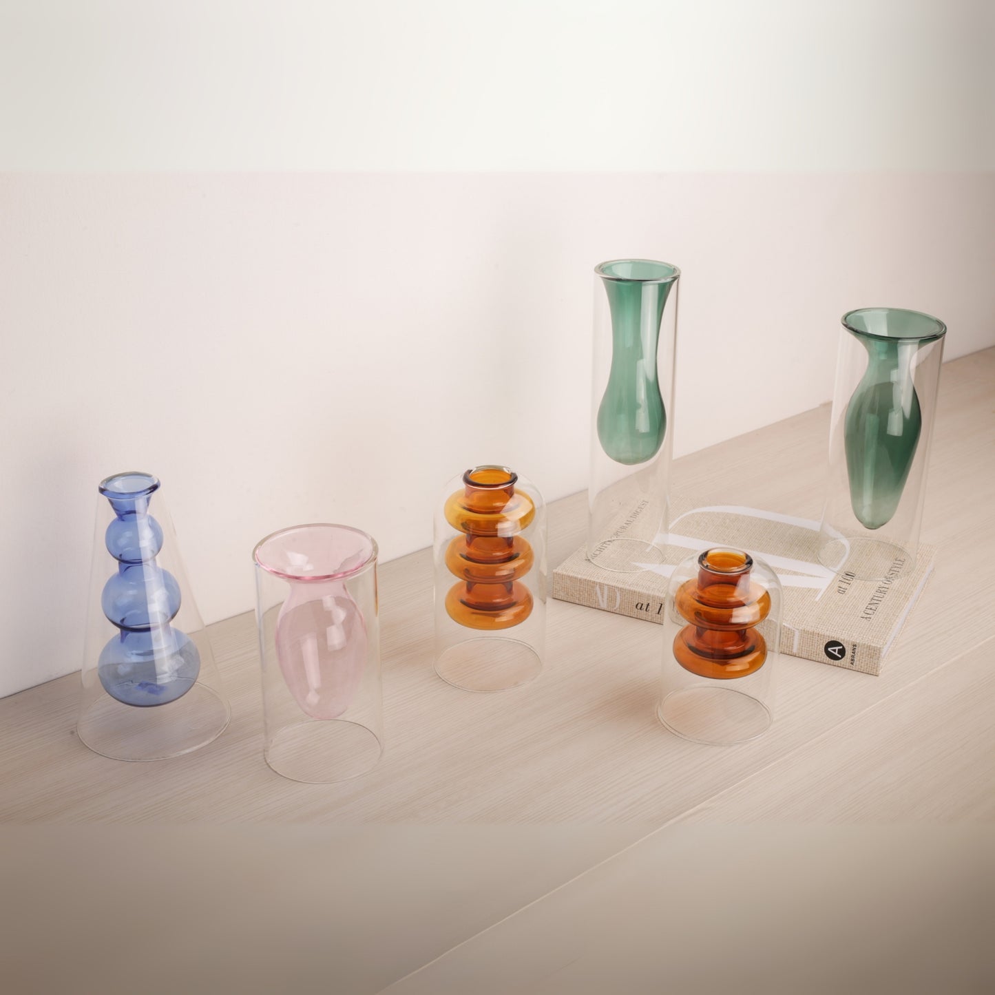 Handblown Colored Bud Glass Vase
