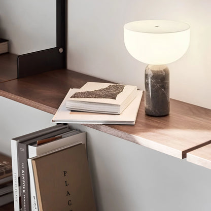 White Lampshade Nordic Simple Style Decoration Marble LED Table Lamp with Touch Switch