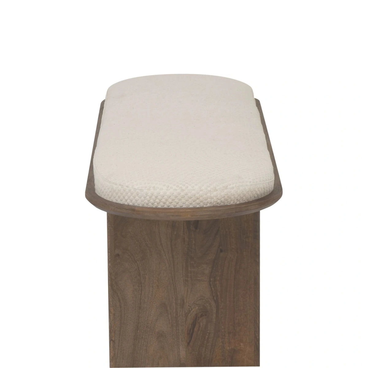 Oatmeal Wood Base Bench