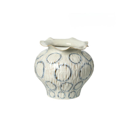 Blue-Veined Stone Design Decorative Flower Vase