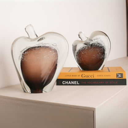 Apple-Shaped Glass Table Decorative Showpiece