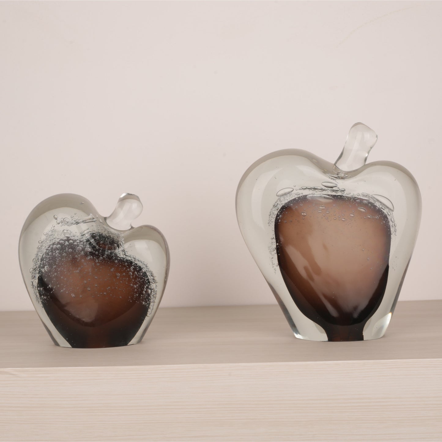 Apple-Shaped Glass Table Decorative Showpiece