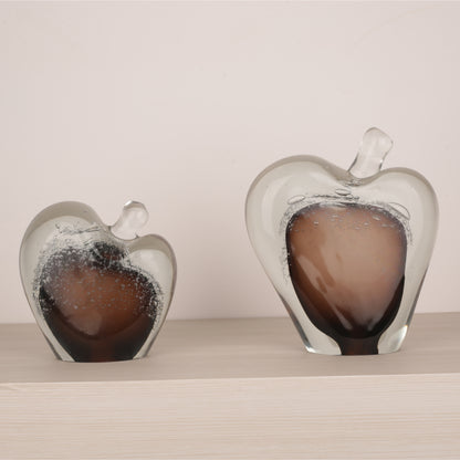 Apple-Shaped Glass Table Decorative Showpiece