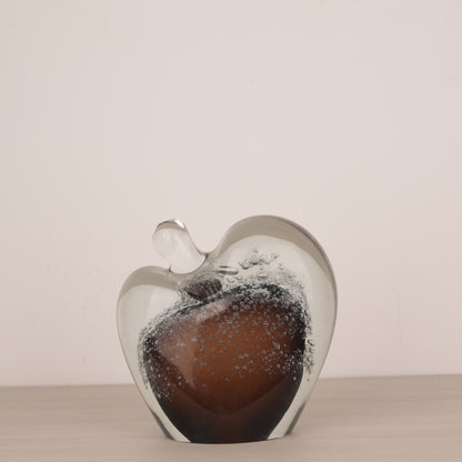 Apple-Shaped Glass Table Decorative Showpiece