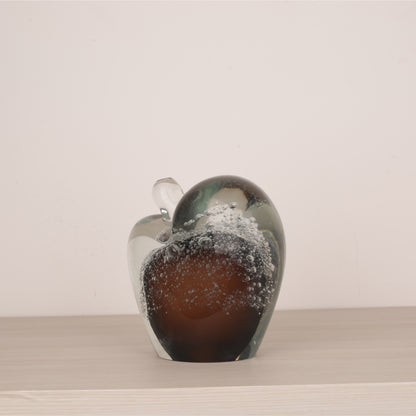 Apple-Shaped Glass Table Decorative Showpiece