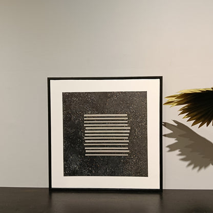 Black and White Abstract Line Canvas Painting