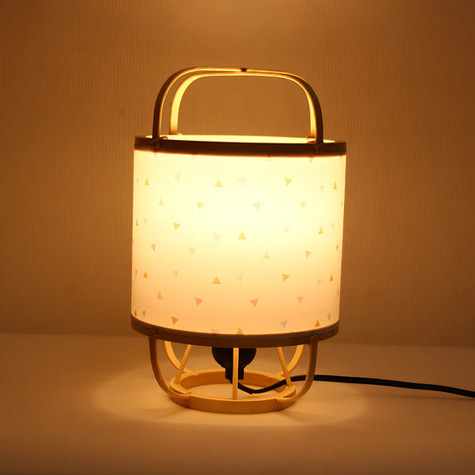 Handcraft Bamboo Fabric Shade Table Lamp