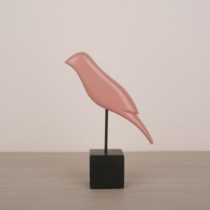 Multicolor Wooden Bird Figurine Table Décor