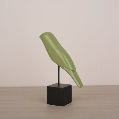 Multicolor Wooden Bird Figurine Table Décor