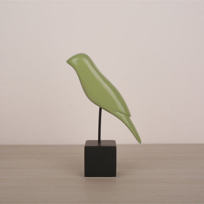 Multicolor Wooden Bird Figurine Table Décor
