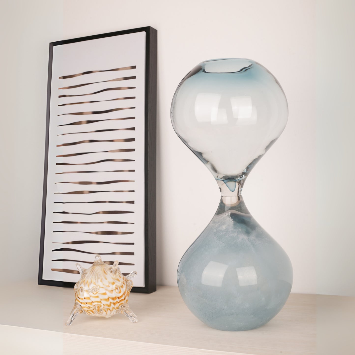 Transparent Blue Flower Vase