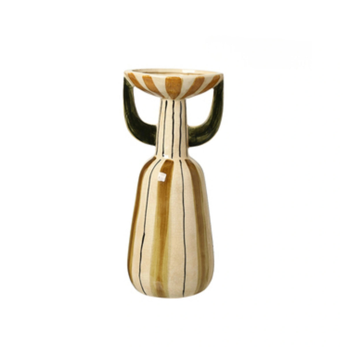 Vertical Crack Striped Design Flower Vase