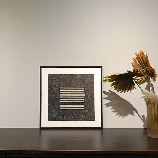 Black and White Abstract Line Canvas Painting