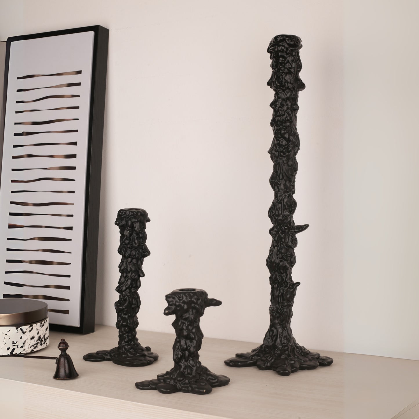 Melting Candlestick (Black, Silver)
