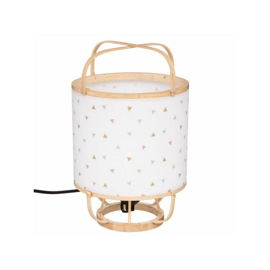 Handcraft Bamboo Fabric Shade Table Lamp