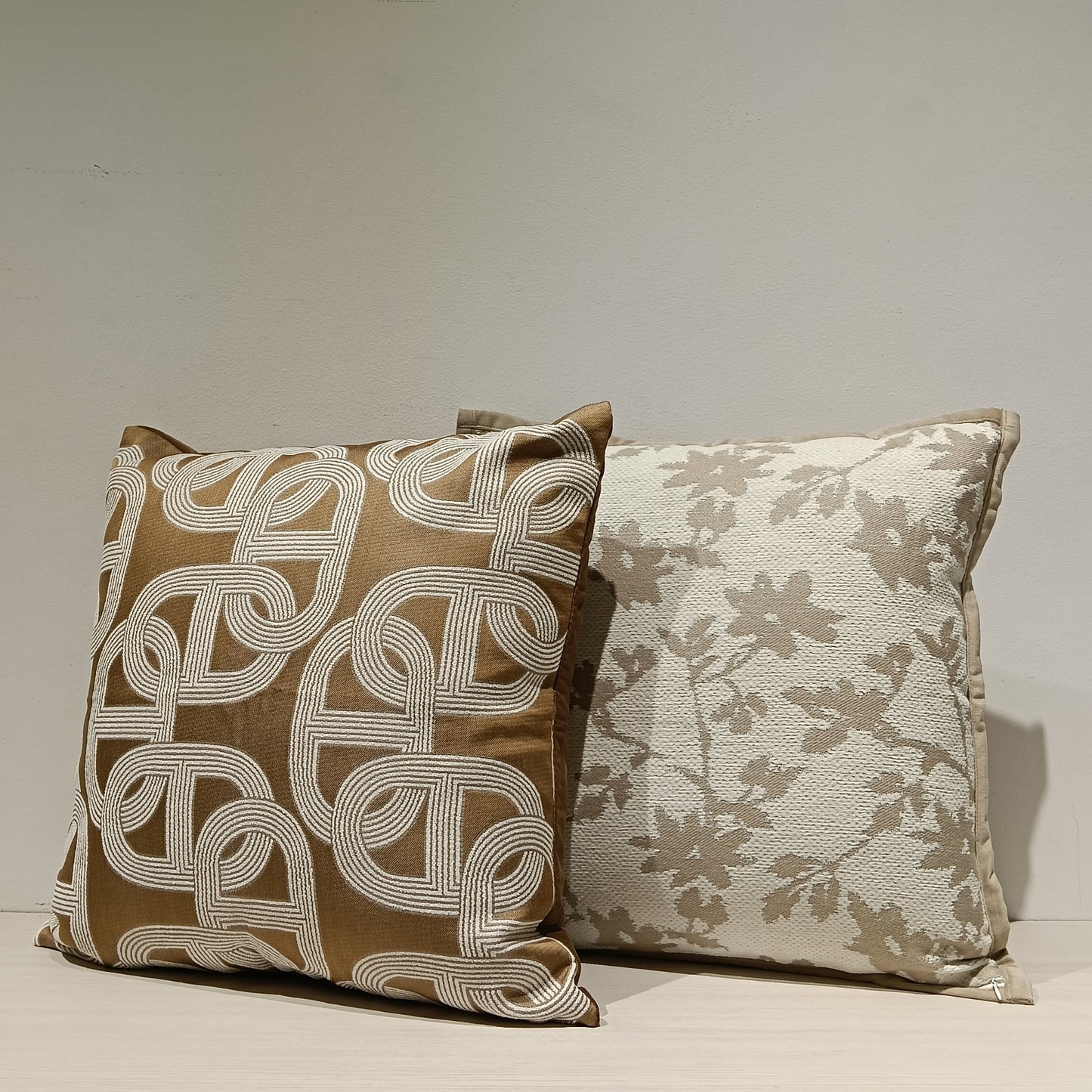 Jacquard Abstract Print Cushion Cover, Backside In Plain