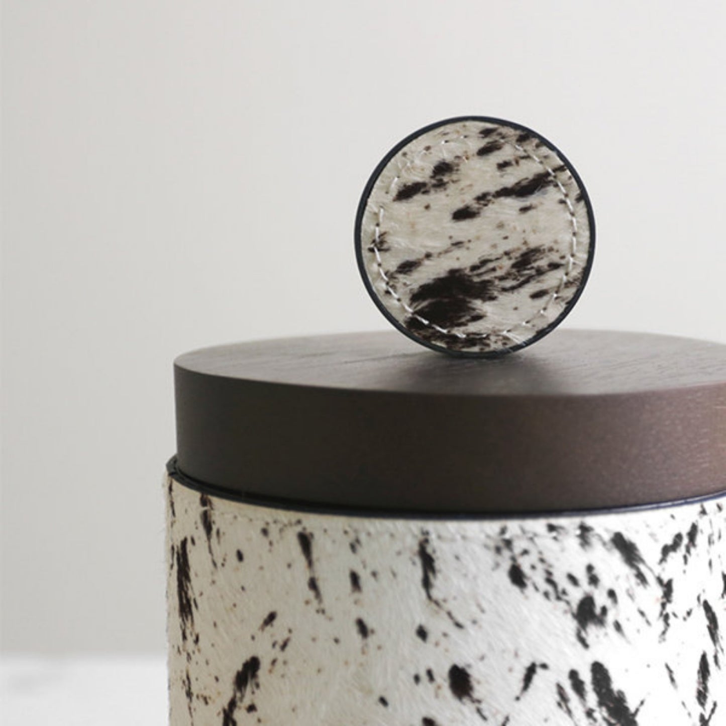 Horse Hair Solid Wood Round Jewelry Box