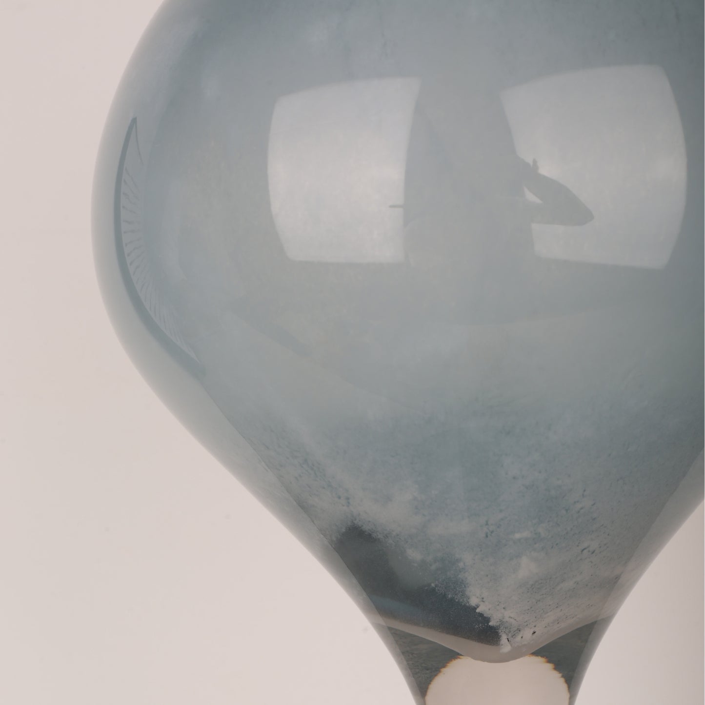 Transparent Blue Flower Vase