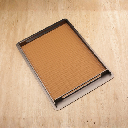 Metal Frame Decorative Leather Tray