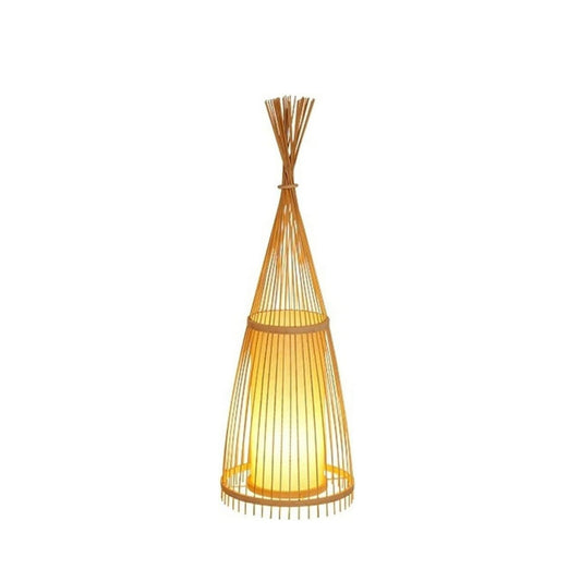 Bamboo Wooven Standing Floor Lamp