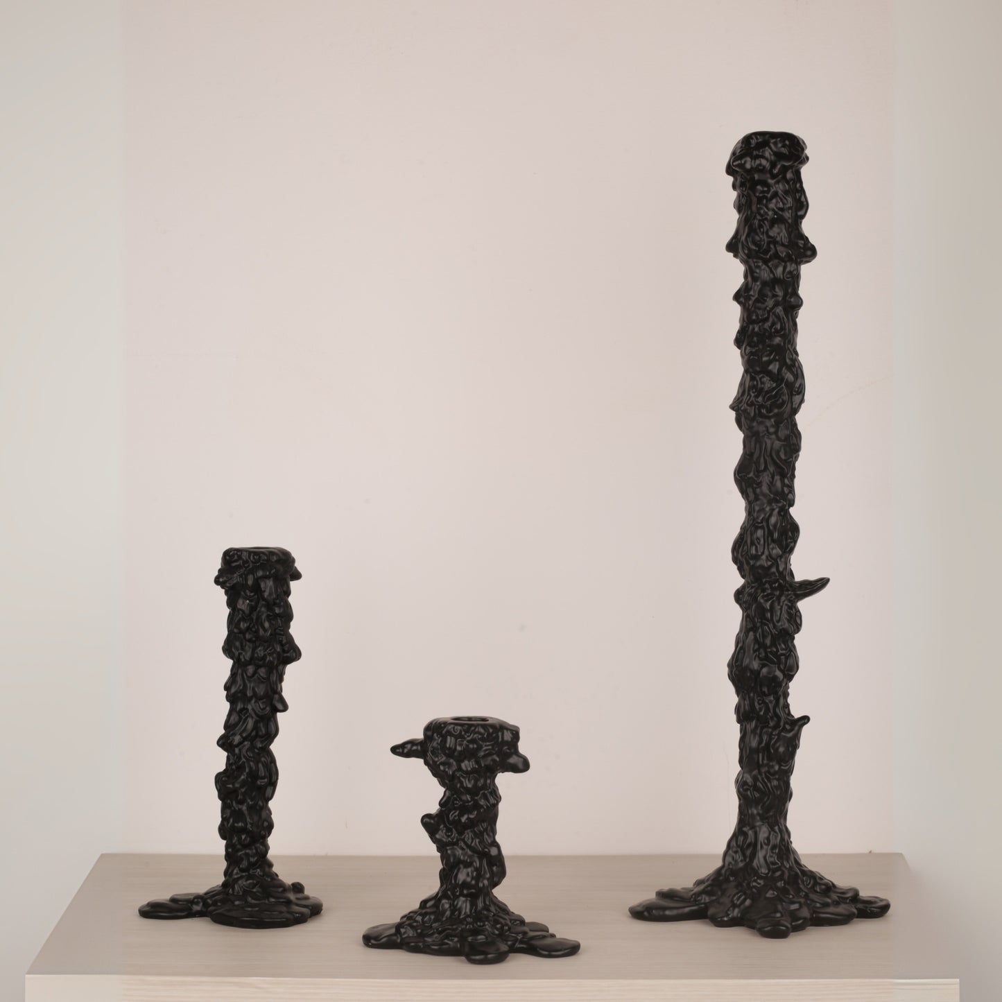 Melting Candlestick (Black, Silver)