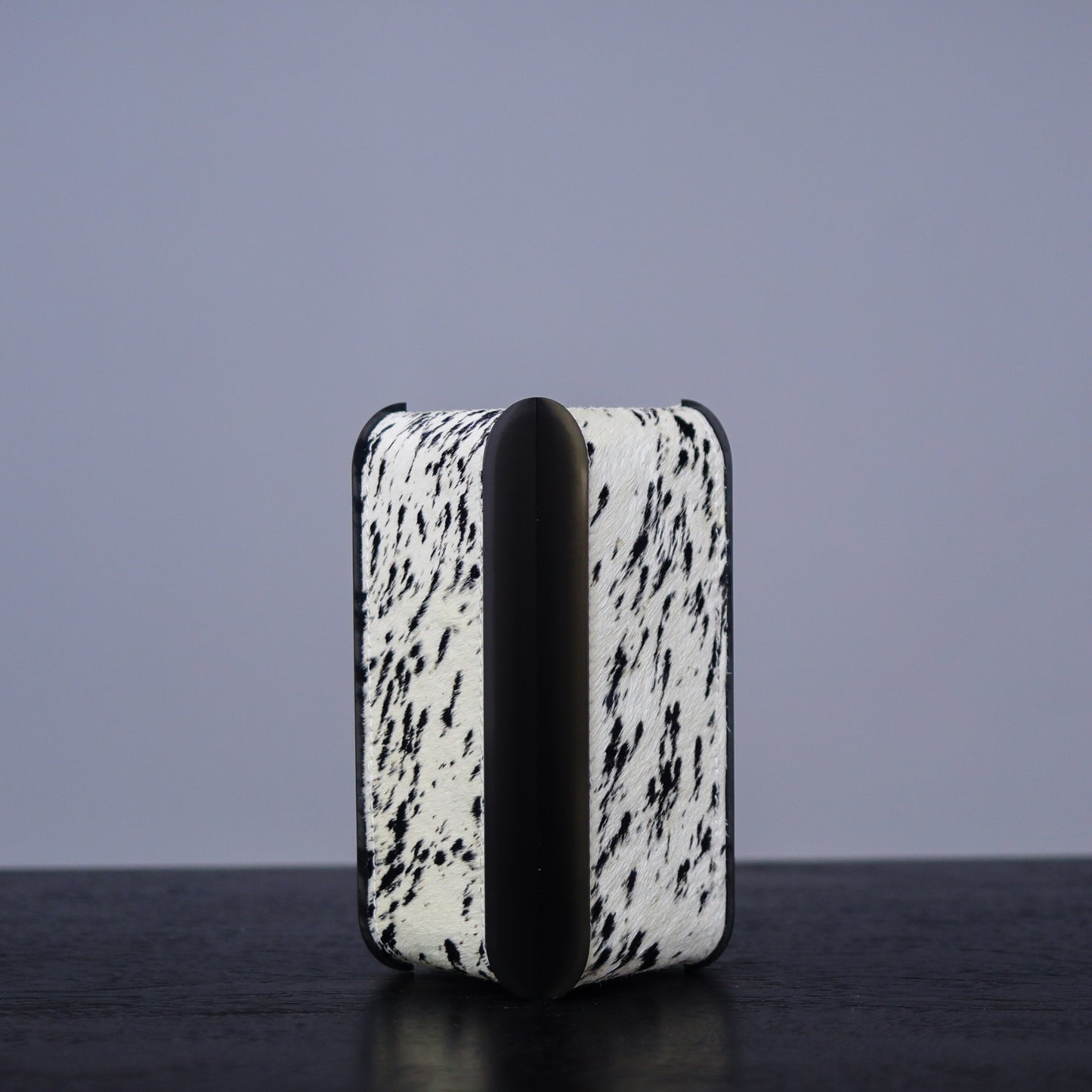 Macron Black Titanium Leather Flower Vase