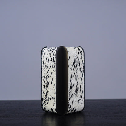Macron Black Titanium Leather Flower Vase