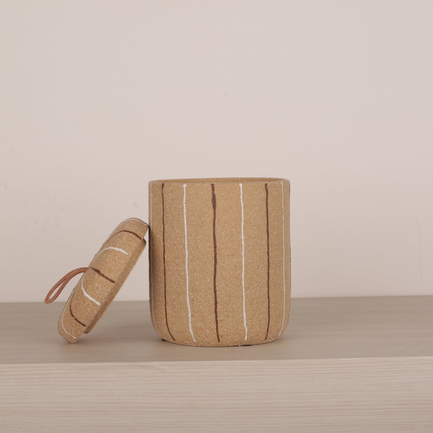 Brown Sand Decorative Jar with Lid