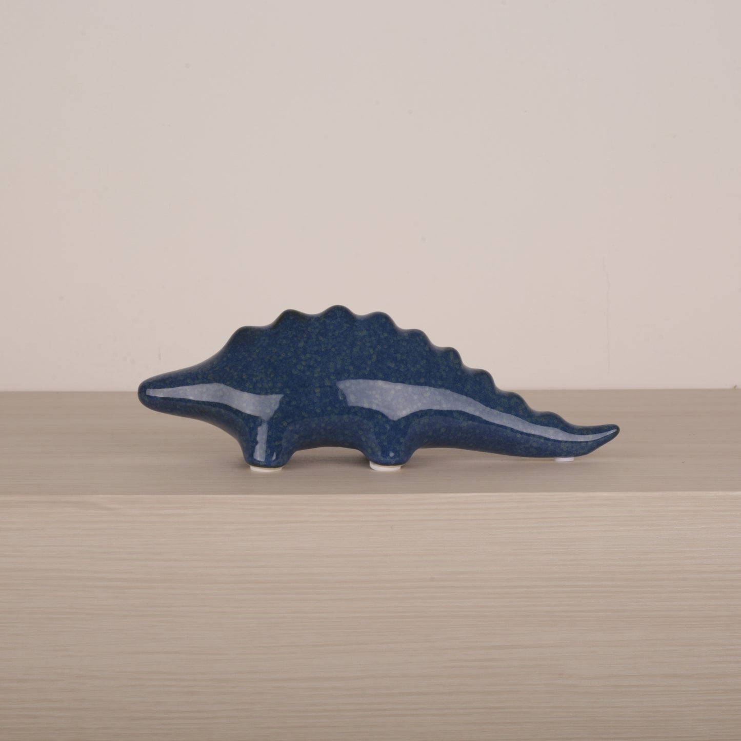 Blue Glaze Stegosaurus Figurine