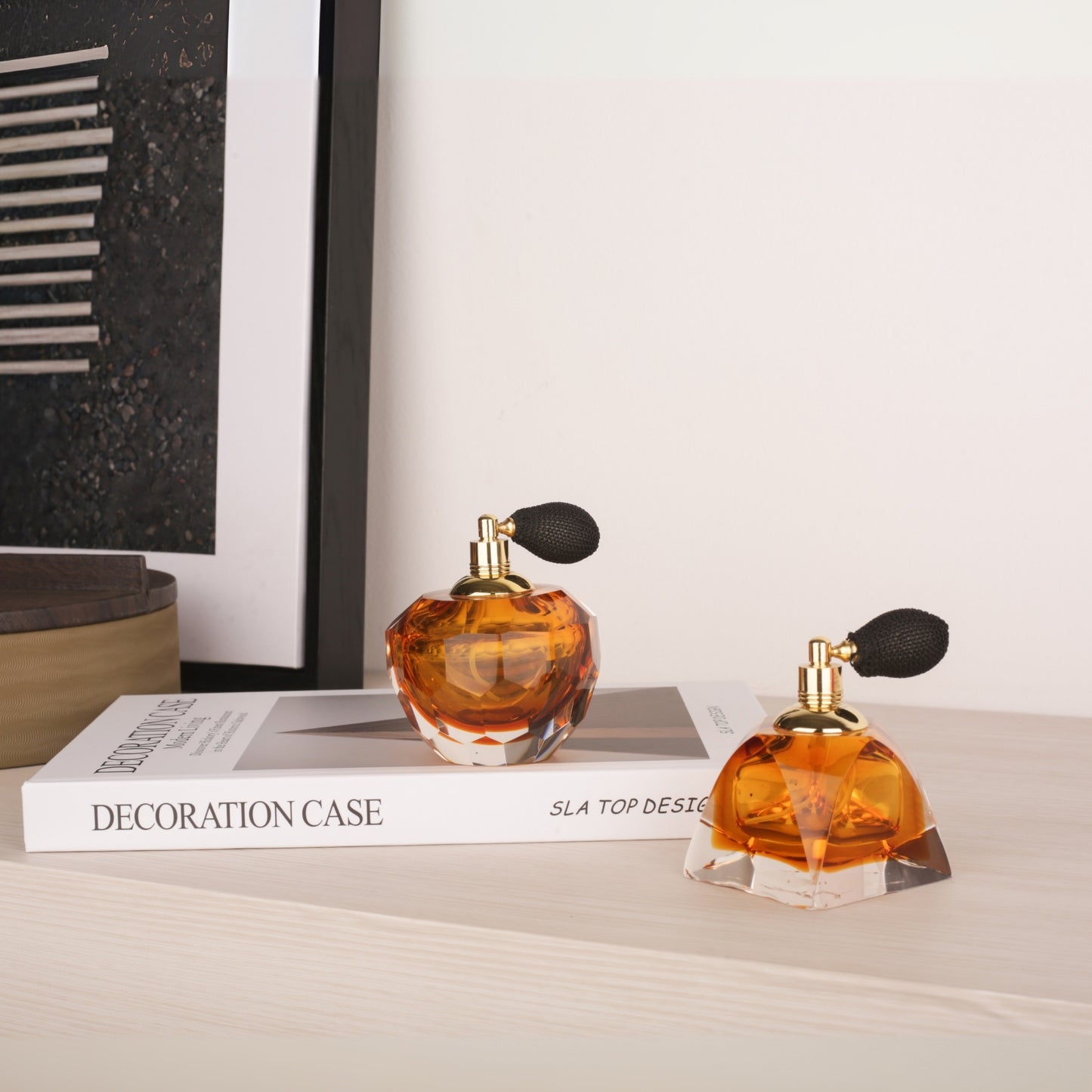 Hand Blown Glass Perfume Bottle with Unique Designs