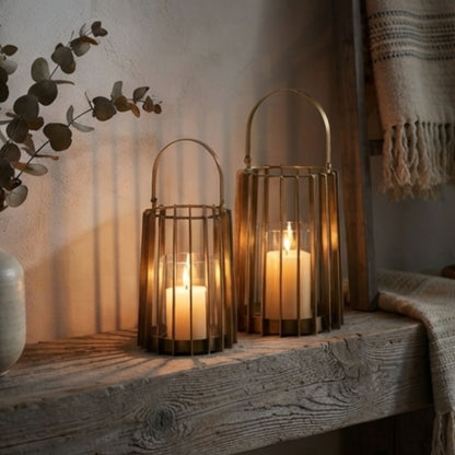 Cage Shadow Metal Lantern/ Candle Holder