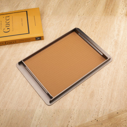 Metal Frame Decorative Leather Tray