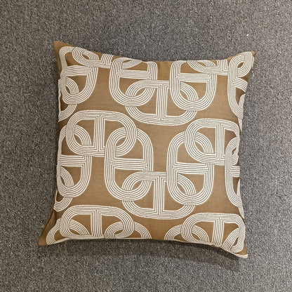 Jacquard Abstract Print Cushion Cover, Backside In Plain