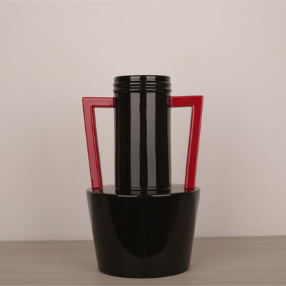 Geometric Handle Design Desktop Ceramic Vase