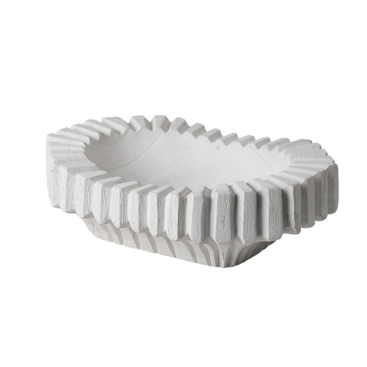 Vertical Groove Decorative Plate - White