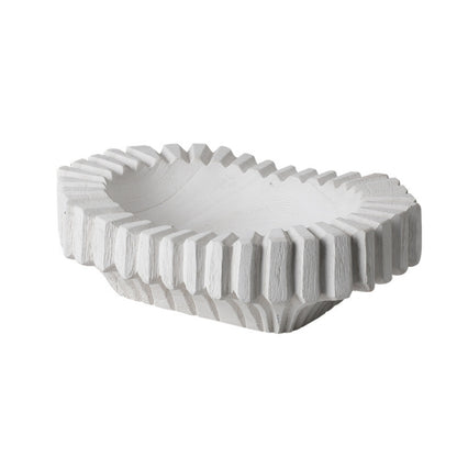 Vertical Groove Decorative Plate - White