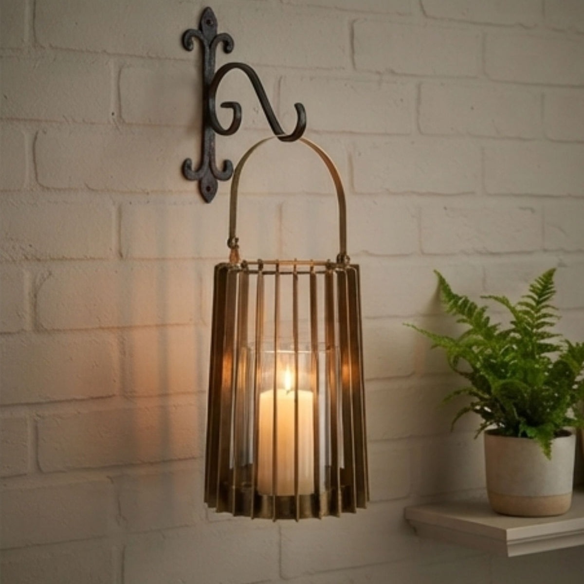 Cage Shadow Metal Lantern/ Candle Holder