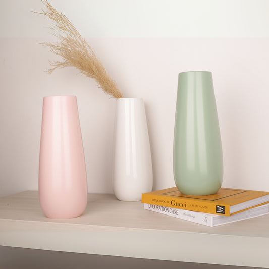 Cylindrical Shape Decoration Vase (Green, Pink, White)