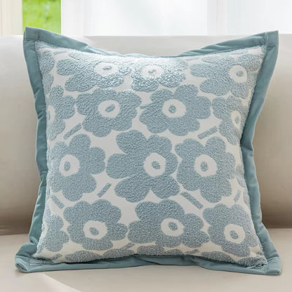 Jacquard Blue Cushion Cover, Backside In Plain