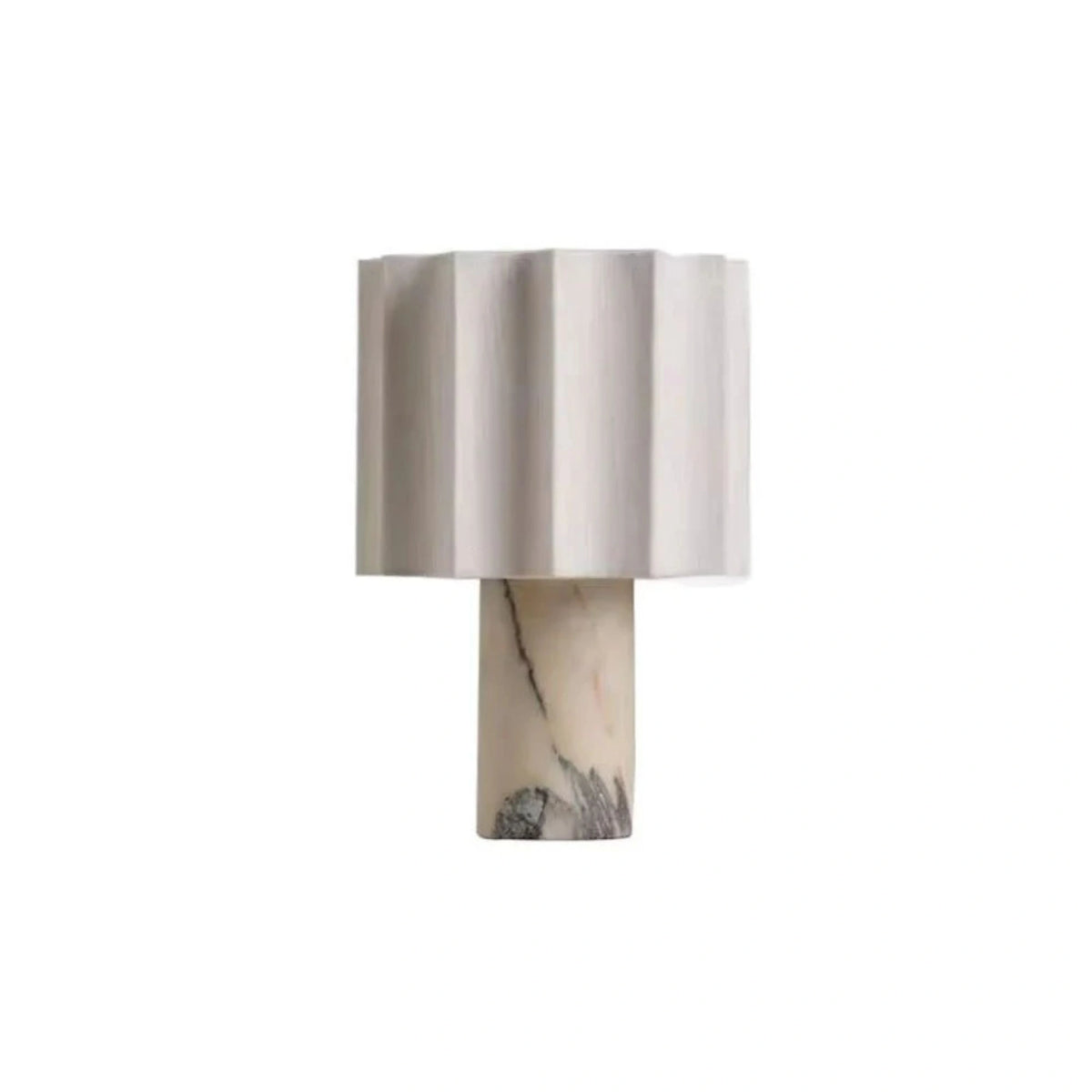 Fabric Shade with Marble Base Table Lamp