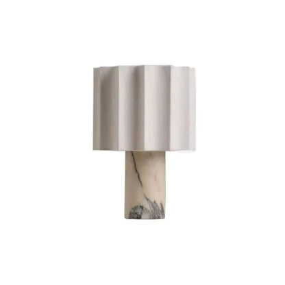 Fabric Shade with Marble Base Table Lamp