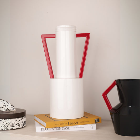 Geometric Handle Design Desktop Ceramic Vase