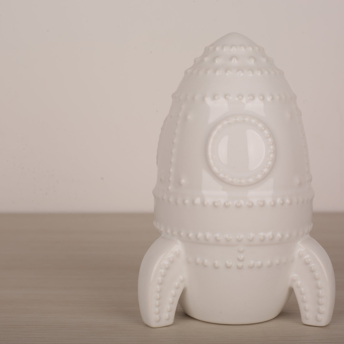 White Ceramic Rocket Decorative Showpiece