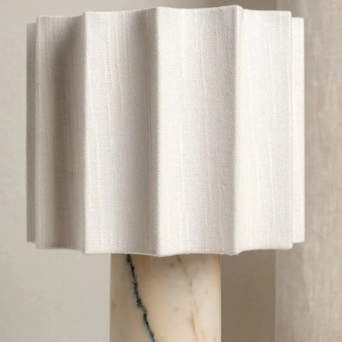 Fabric Shade with Marble Base Table Lamp