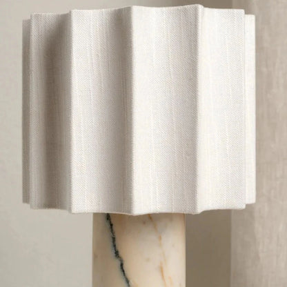 Fabric Shade with Marble Base Table Lamp