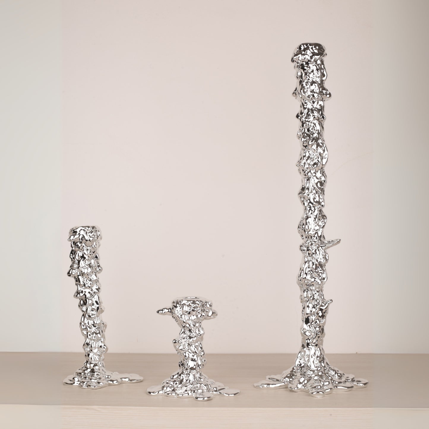 Melting Candlestick (Black, Silver)