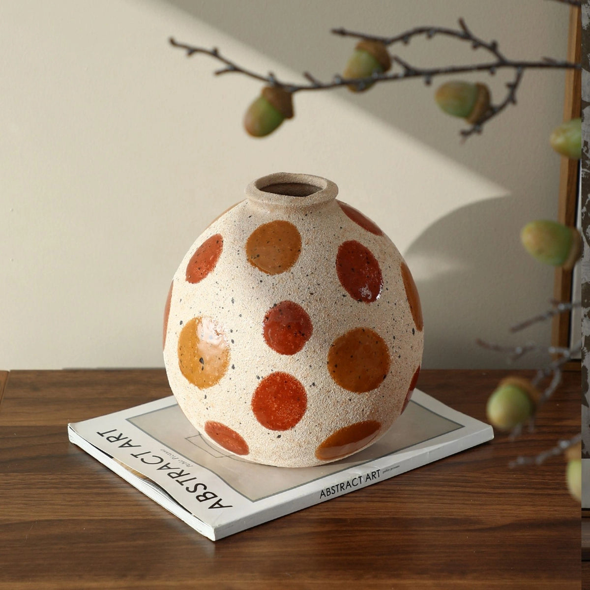 Bright Round Dot Design Flower Sand Vase